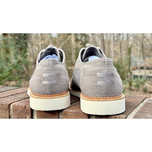 TOMS Brogue Oxford Men’s Size 11 - Dary Gray Leather/Washed Canvas - New w/o Box main image 7